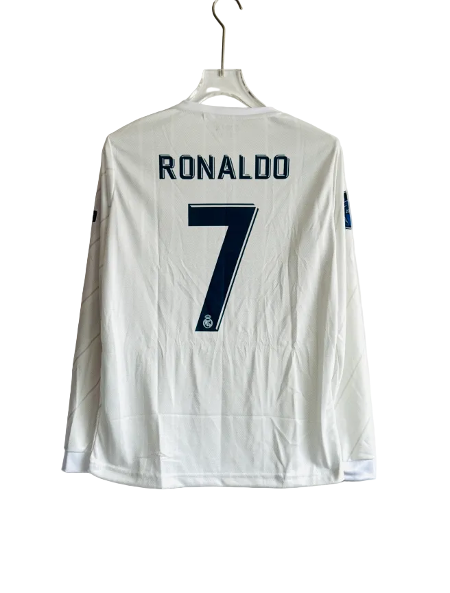 REAL MADRID 2017/18 RONALDO HOME KIT EMBROIDERY PREMIUM FULLSLEEVES