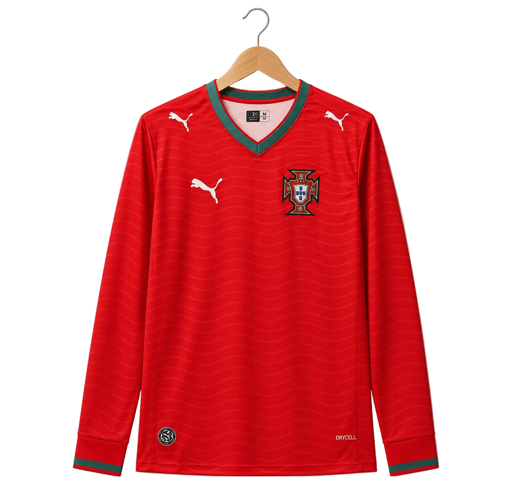 PORTUGAL 2026 HOME  KIT PLAIN EMBROIDERY PREMIUM FULLSLEEVES