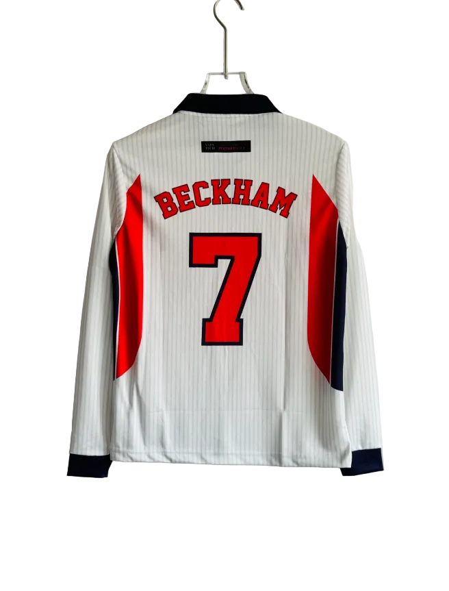 ENGLAND 1998 HOME KIT BECKHAM POLO EMBROIDERY FULL SLEEVES