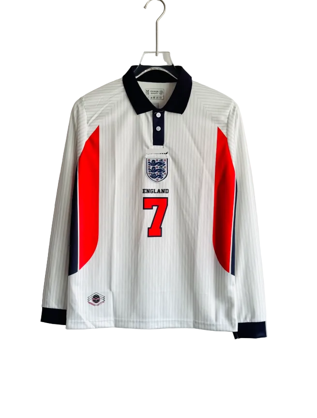 ENGLAND 1998 HOME KIT BECKHAM POLO EMBROIDERY FULL SLEEVES