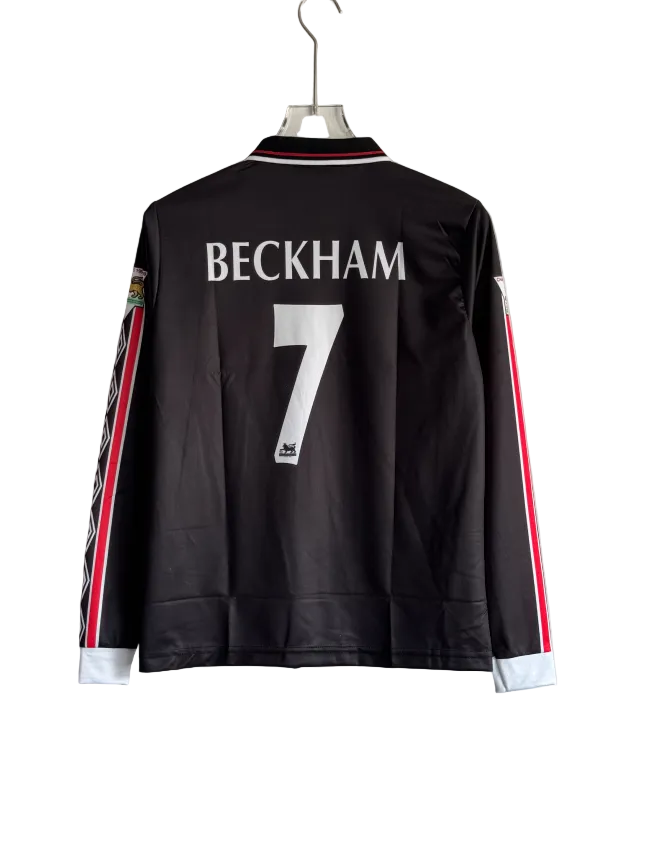 ENGLAND 1998/99 BLACK BECKHAM POLO EMBROIDERY FULL SLEEVES