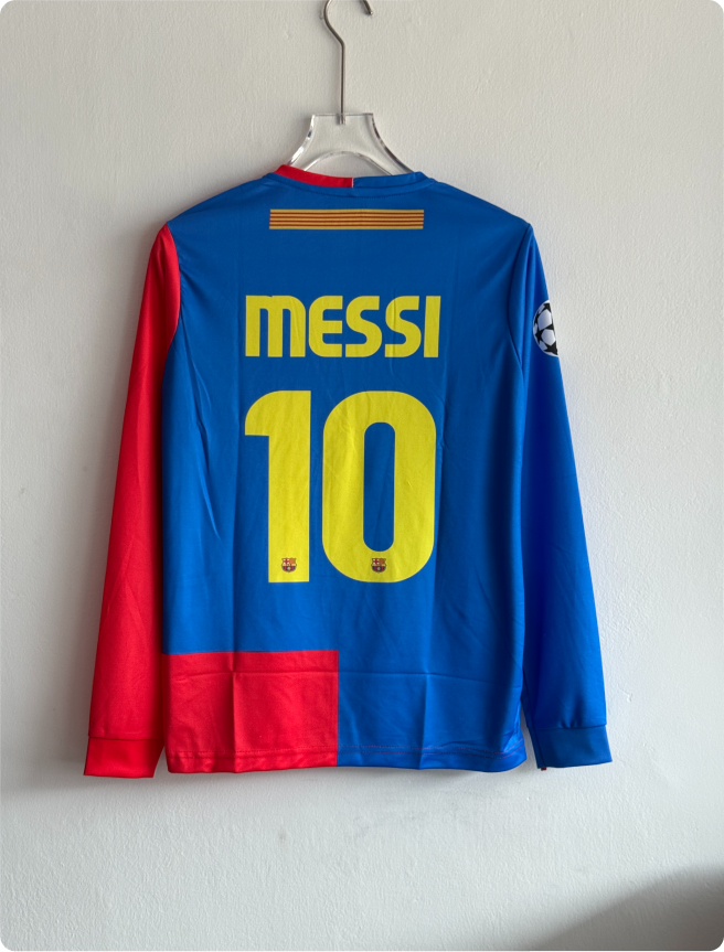 MESSI BARCA 2008/09 HOME PREMIUM EMBROIDERY FULLSLEEVES