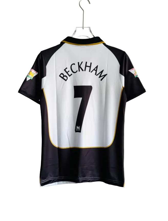 MANCHESTER UNITED 2001-02 AWAY KIT BECKHAM POLO EMBROIDERY PREMIUM